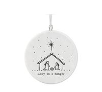 East of India Bola de porcelana plana para belén de Navidad