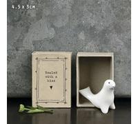 East of India Caja de cerillas de porcelana sellada con un beso, regalo de amor, recuerdo de porcelana, pequeño regalo romántico