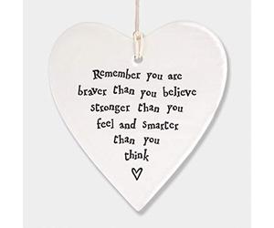 East of India Heart - Remember you are braver than you believe stronger than you feel and smarter than you think by Little Something Gifts
