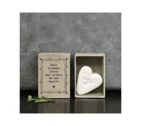 East of India Mini Matchbox Paw Print Corazón Porcelana Regalo Best Friends Deja Huellas en Nuestros Corazones | Regalo para Amantes de Animales | Pérdida de Mascotas | Buzón de Regalo