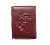 East Rain Cartera multifuncional de cuero con varios patrones de pesca hechos para pescador pescador, Jump Bass 603, 11.5cm* 9.5cm*1cm, Minimalista