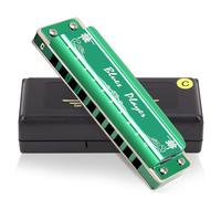 East Top 10 Hole Professional Diatonic Blues Harmonica Key of C, Armónica para adultos, músicos profesionales y estudiantes (T008Z)