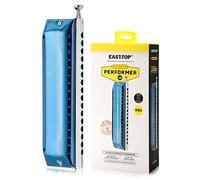 East top Armónica cromática de 16 agujeros y 64 tonos clave de C, órgano bucal profesional avanzado para adultos, estudiantes y amantes de la armónica con cubierta azul (EAP-16)