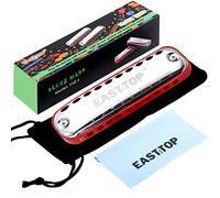 EAST TOP Armonica para niños, llave diatónica de C para niños adultos y estudiantes con bordes redondeados lisos, rojo