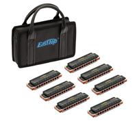 East Top Armonica Set de 7 10 hoyos Diatonic Blues BoTh Bouth Organ Bat de 7 Keys 008K armnicas para principiantes y profesionales con estuche negro