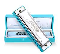 East Top Blues Harmonica Diatónica C Key para Niños y Principiantes - 10 Agujeros, Mouth Organ con Funda de Plástico para Estudiantes