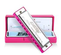 East top Blues Harmonica, diatónica con 10 agujeros en forma de C, órgano de boca para principiantes, niños, estudiantes, regalo, con funda de plástico de transporte, paño limpio y manual (idioma