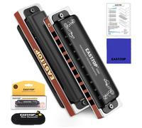 East Top Harmnica C actualizado Diatonic Blues Deluxe Armnica C Key 10 hoyos 20 tonos Profesional Blues Harp Diatonic Mouth Organ Armnica para adu