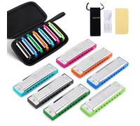 East top Juego de 7 armónicas diatónicas blues de 10 agujeros, 7 colores, para adultos, profesionales y estudiantes, idea de regalo