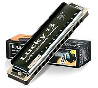East top Lucky 13 Bass Plus Blues Harmonica 13 agujeros diatónica arpa boca órgano instrumentos musicales profesionales PowerBender C key para adultos