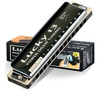 East top Lucky 13 Bass Plus Blues Harmonica 13 agujeros diatónica arpa boca órgano instrumentos musicales profesionales PowerDraw G key para adultos