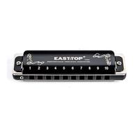 EAST TOP T008K 2.0 Actualización de armónica clave de C, órgano diatónico de boca de 10 agujeros con funda con cremallera, armónica estándar de lujo para todos los niveles, profesionales