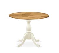 East West Furniture DST-NLW-TP Dublin - Mesa de cocina moderna - una mesa de comedor redonda con base de pedestal, 42 x 42 pulgadas, multicolor