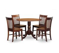 East West Furniture Juego de mesa y sillas de cocina pequeñas de 5 piezas, mesa de cocina pequeña más 4 sillas de cocina