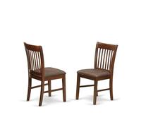 East West Furniture NFC-MAH-C Norfolk - Sillas de comedor tapizadas en tela de lino, juego de 2, color caoba