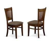 East West Furniture Vac-Esp-C - Sillas tapizadas de microfibra para comedor, acabado espresso, juego de 2