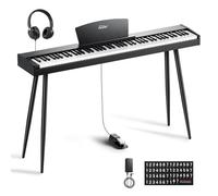 Eastar EUP-80 Piano Digital 88 Teclado Sensible a la Velocidad, Teclado de Piano Eléctrico de Tamaño Completo para Principiantes, Teclado Vertical Piano Paquete Soporte de Música, Pedal y Auriculares