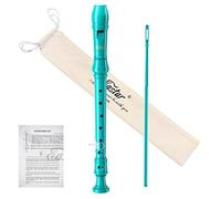 Eastar Instrumento de flauta soprano para niños principiantes, instrumento grabador de teclas C alemanas, 3 piezas con kit de limpieza, reposamuñecas, bolsa de algodón, tabla de digitación, ERS-21GSB