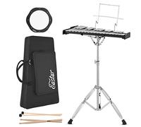 Eastar Kit de percusión avanzado de 32 notas Glockenspiel Xilófono para adultos principiantes con almohadilla de práctica de tambor de 8 pulgadas, soporte, mazos, baquetas y bolsa de transporte