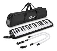 Eastar Melódica de 37 Teclas, Instrumento de Melódica Soprano Teclado Piano de Aire Pianica con 2 Tubos Largos Suaves, Boquillas Cortas, Bolsa de Transporte, Negro