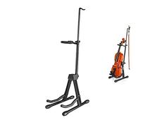 Eastar Soporte para Violín Stand para Violín de Metal con Soporte para Arco, Graduable Plegable y Portátil, Color Negro (EST-006)