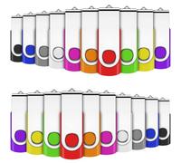 EASTBULL - Memoria USB 2.0 Flash Drive Llave USB giratoria USB Almacenamiento Disco Memoria Stick Pendrive (10 Colores 1 GB*50 Piezas)