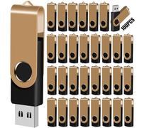 EASTBULL Unidad flash USB de 1 GB, unidades de pulgar a granel, paquete de 100 unidades con cordones, unidad USB 2.0 de 1 GB, memoria con cremallera, para almacenamiento y copia de seguridad, color