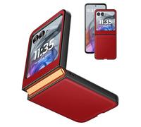 Eastcoo Funda delgada para Motorola Moto Razr 2024/Moto Razr 40 5G, piel + parte trasera de policarbonato duro, soporte de carga inalámbrica, funda protectora ultrafina a prueba de golpes para