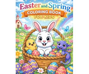 Easter and Spring Coloring Book for Kids: Bold and Easy Designs with Cute Animals, Eggs, Flowers and Magical Creatures | 72 Simple Pages for Toddlers Ages 2-5