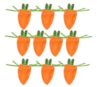 Easter Bags, Carrot Bags, Drawstring Treat Bags, Velvet Easter Bag, Rabbit Ear Bag, 10x Fabric Carrot Shaped Bag, 5.51x7.87 Inches for Spring Holiday Decoration and Easter Basket Stuffers