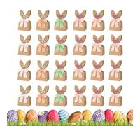 Easter Bags for Kids, 24-Piece Paper Bunny Ears Treat Bag, Reusable Candy Wrap Party Favors, Fun Goodie Bags for Birthday Holiday Celebration, Perfect for Chocolate, Cake, Dessert