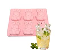 Easter Baking Molds - Non Stick 6 Cavity Crafts Casting Tool, 3D Rabbit Silicone Mold For Gummies Cupcake Candy, Flexible Heat Resistant | Jelly Pastry Ice Soap Cake Decoration