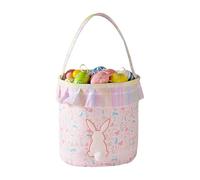 Easter Basket - Bunny Bucket With s Tail For Spring Gifting | Soft Fabric With Cute Rabbit Shape, Empty Candy Basket For Kids Boys Girls Chocolate Toys Snacks Stuffers Party Holiday Birthday
