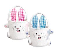 Easter Basket | Bunny Easter Basket | Kids Easter Basket | Festive Easter Decoration Basket | Plush Bunny Basket Holder Adorable Bunny Design For Storing Easter Eggs