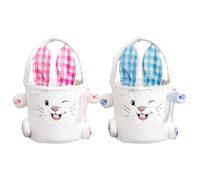 Easter Basket For Boys Girls, Soft Bucket Toy Storage, Foldable Easter Basket, Cute Bunny Basket, Easter Egg Hunt Basket, Portable Toy Organizer, Ideal For Easter Egg Hunt And Room Decor For Kids