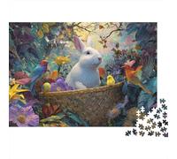 Easter Basket with Bunny Puzzle Imposible,desafío for Adults Juego Educativo 1000 Piezas Obra De Arte De Juego De para Adultos Y Niños A Partir De 12 Años 38x26cm/1000pcs