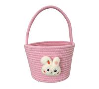 Easter Baskets - Bunny Candy Storage with Handle, Empty Easter Egg Hunt Basket, Party Treat Holder with Fun Spring Design, Candy Bag for Kids and Family Celebrations, 9.06x7.09x6.3 inches