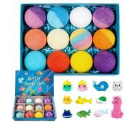 Easter Bath Bomb with Toy Inside, 12 Pack Surprise Fizzing Bath Bombs, Fun Easter Basket Stuffer & Holiday Gift Set (1 set)