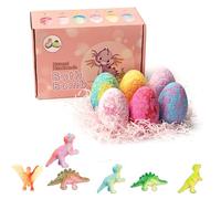Easter Bath Bombs with Surprise Inside,Upgrade Bath Bombs for Kids, 6/12 Pack Dinosaur/Ocean Egg with Surprise Dinosaur Toys Inside, Natural Sea Salt Bath Balls (6PC-Dinosaur Theme B)