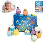 Easter Bath Bombs with Surprise Inside,Upgrade Bath Bombs for Kids, 6/12 Pack Dinosaur/Ocean Egg with Surprise Dinosaur Toys Inside, Natural Sea Salt Bath Balls (12PC-Ocean Theme)