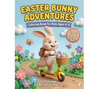 Easter Bunny Adventures Coloring Book: 50 Fun Springtime Activity Pages with Cute Backgrounds for Kids Ages 4-6 (TinyJoy Kids Springtime Fun)
