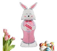 Easter Bunny Balloon - 59inch Standing Cute Aluminum Foil | Funny Spring Balloons Easter Decor For Outdoor Garden Yard Porch Patio Lawn Front Door Home School Party Holiday