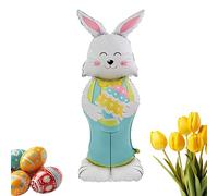 Easter Bunny Balloon - Standing Aluminum Foil, Funny Spring Balloons with Design, Outdoor Garden Yard Decoration, Porch Patio Lawn Accessory, Party Holiday Decor for Easter Celebration