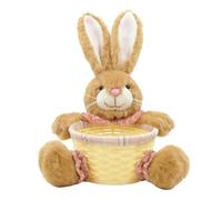 Easter Bunny Basket - Cute Rabbit Shape Container, Candy Storage Basket for Gifting, Plush Holiday Pouch, Festive Snack Carrier with Foldable Handle, Themed Seasonal Tote for Collecting and Storing