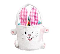 Easter Bunny Basket, Easter Soft Bucket Candy Bags, Easter Basket for Boys & Girls, Kids Empty Easter Basket, Toy Storage Basket, Cute Toy Storage Organizer Bin, Foldable Easter Egg Bunny Room Decor