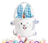 Easter Bunny Basket | Easter Soft Bucket | Empty Easter Basket | Easter Bunny Toy Storage | Foldable Easter Basket Charming Easter Bunny Design For Kids Girls Boys Easter Egg Hunts Candy