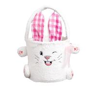 Easter Bunny Basket | Easter Soft Bucket | Empty Easter Basket | Easter Bunny Toy Storage | Foldable Easter Basket Charming Easter Bunny Design For Kids Girls Boys Easter Egg Hunts Candy