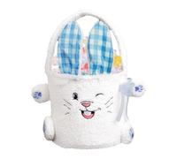 Easter Bunny Basket, Easter Soft Candy Bags, Foldable Easter Basket, Easter Egg Hunt Basket, Bunny Toy Storage Bin, Cute Easter Room Decor, Candy Gift Bag for Easter