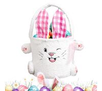 Easter Bunny Basket for Kids, Foldable Easter Egg Basket for Boys and Girls, Cute Bunny Toy Storage Organizer, Soft Bucket for Easter Candy, Room Decor and Easter Egg Hunts
