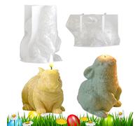 Easter Bunny Candle Mold | 3D Rabbit Easter Candle Making Supplies, Soap Mold For Family Friends Resilient Art Home Accent Plaster Ornament Crafting Use, Handy Piece For Daily